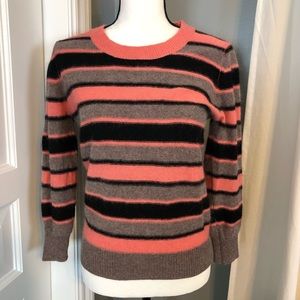 THML Striped Pullover Sweater Coral /Taupe /Black